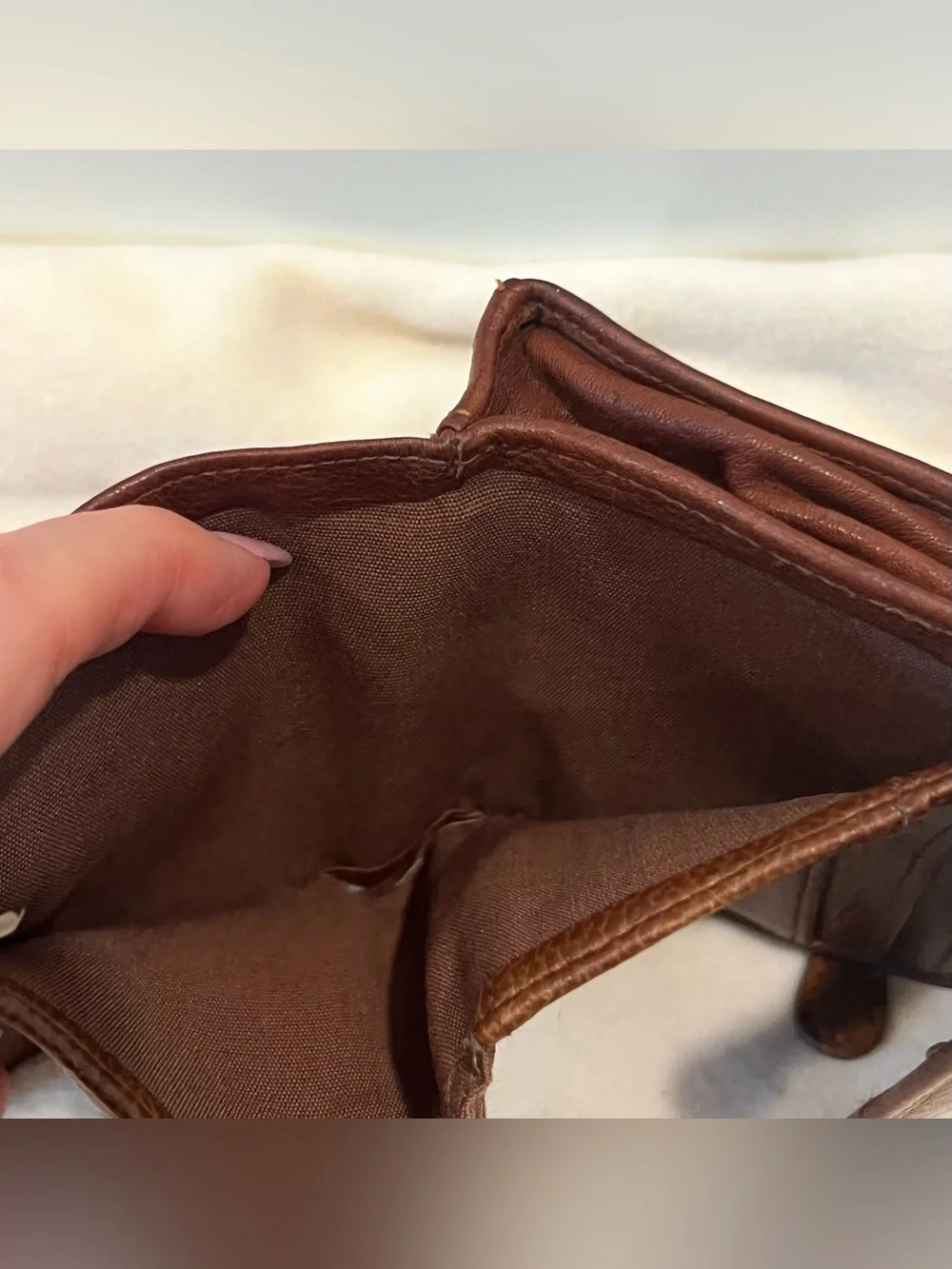 Fossil Chestnut Brown Pebbled Leather Wallet